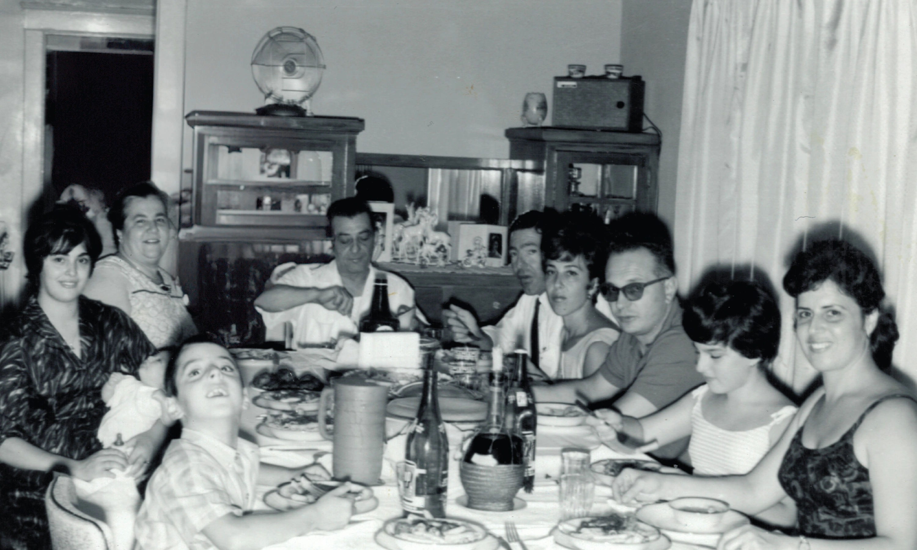 Vintage family dining photo